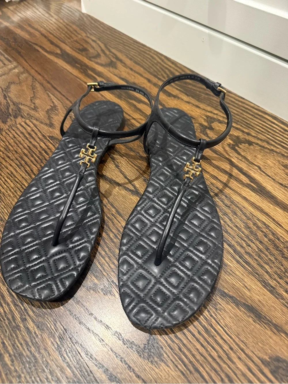 Tory Burch Black Quilted Thong Sandals